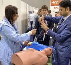 ACC attendees get training on how to place a temporary pacemaker in the hands-on simulation lab at ACC.24. Photo by Dave Fornell