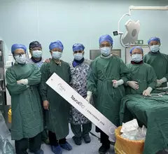 The team that implanted the first TaurusTrio TAVR device at Beijing An Zhen Hospital, Capital Medical University in July 2023.