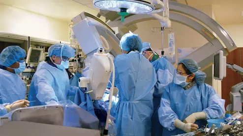 A TAVR procedure being performed at Northwestern Medicine in Chicago. 