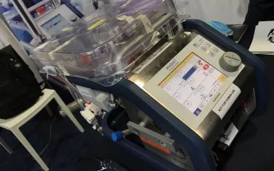 The Maquet CardioSave compact ECMO system on display at ACC22.