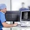 Doctor at computer station