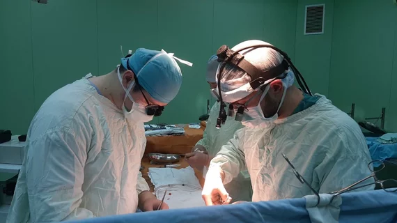 Oleksandr Yachnik, congenital heart surgeon at the Scientific Practical Children's Cardiac Center in Kyiv, Ukraine, performs a congential heart procedure while the Russians and the front lines are less than 10 miles away. #StandwithUkraine #Ukraine #RussianWarWithUkraine