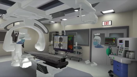 virtual reality endovascular surgery in the cath lab. The virtual reality training sessions were designed to feature "the same sights, sound and sensations a surgeon would encounter during real procedures ." 