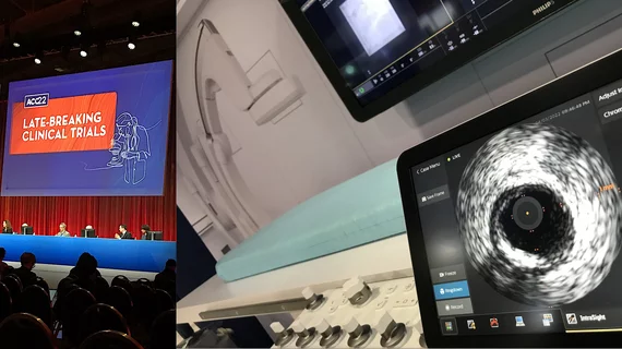 Several ACC 2022 late-breaking trials may have impacts on clinical practice for interventional cardiology and structural heart. One trial compared FFR vs. IVUS guided PCI for intermediate coronary lesions. Photos by Dave Fornell