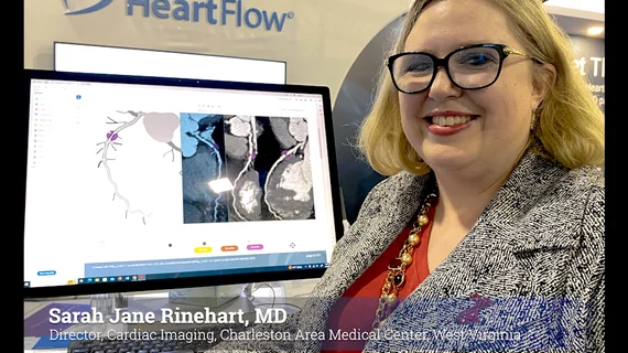 Sarah Jane Rinehart, MD, director of cardiac imaging, Charleston Area Medical Center, Charleston West Virginia, as been using the FDA-cleared RoadMap artificial intelligence algorithm from HeartFlow in studies and in clinical used since it was cleared and said it helps cardiologists in several ways. #ACC #ACC24 #ACC2024 #Heartflow #AIhealth